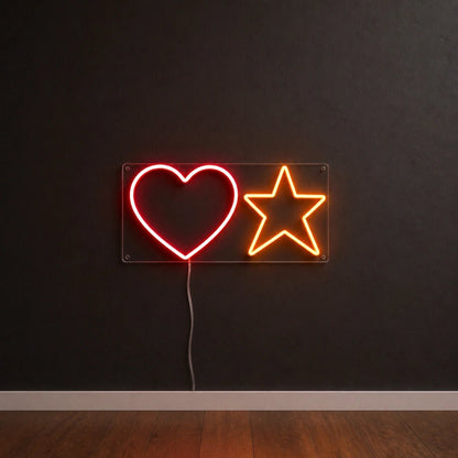 Heart And Star Vintage LED Neon Sign - Shineneon
