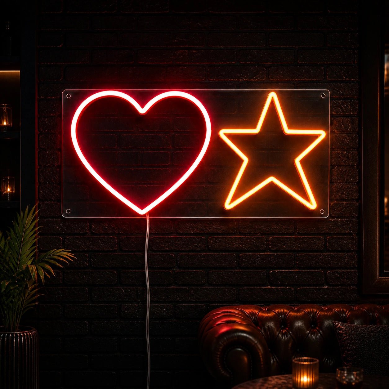 Heart And Star Vintage LED Neon Sign - Shineneon