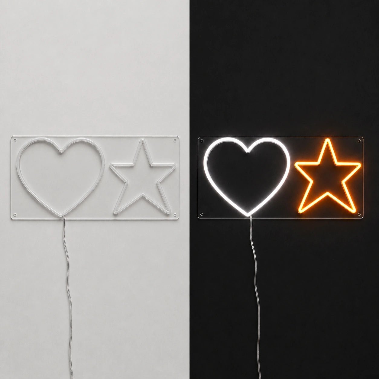 Heart And Star Vintage LED Neon Sign - Shineneon