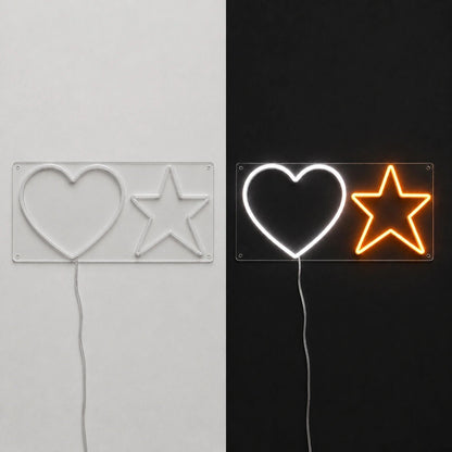 Heart And Star Vintage LED Neon Sign - Shineneon