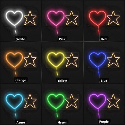 Heart And Star Vintage LED Neon Sign - Shineneon