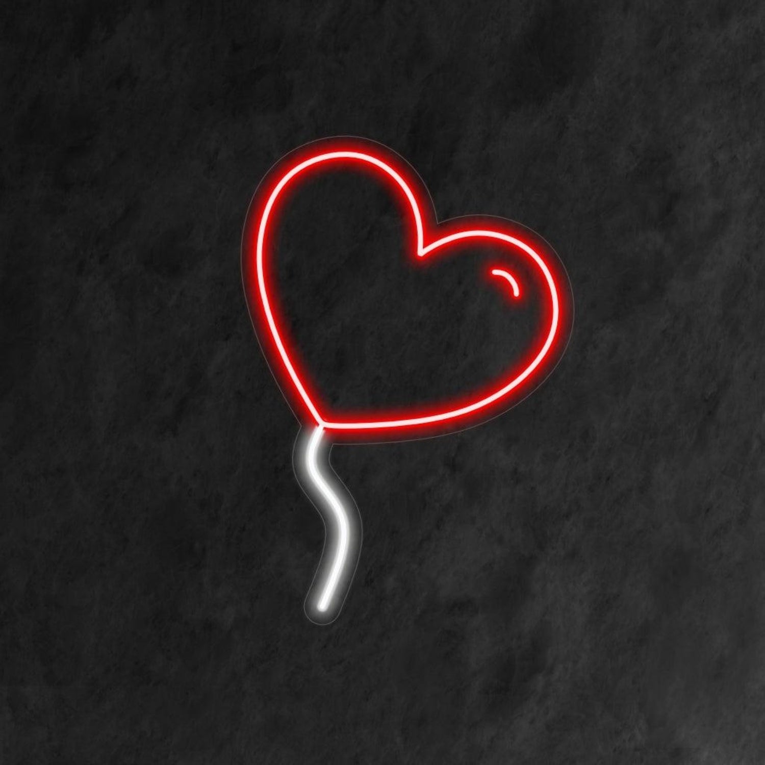 Heart Balloon Red - White Led Neon Sign For Romantic Bedroom Shop Decor - Shineneon