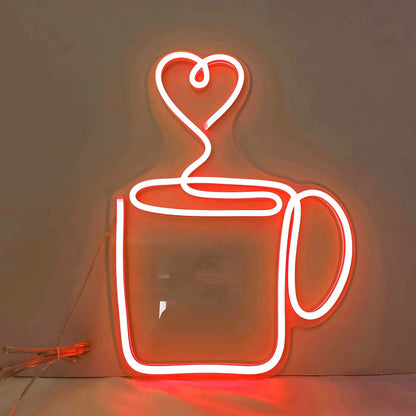 Heart Coffee Cup Led Neon Sign | Shineneon