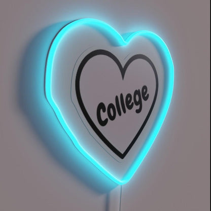 Heart College Rgb Led Neon Sign - Shineneon