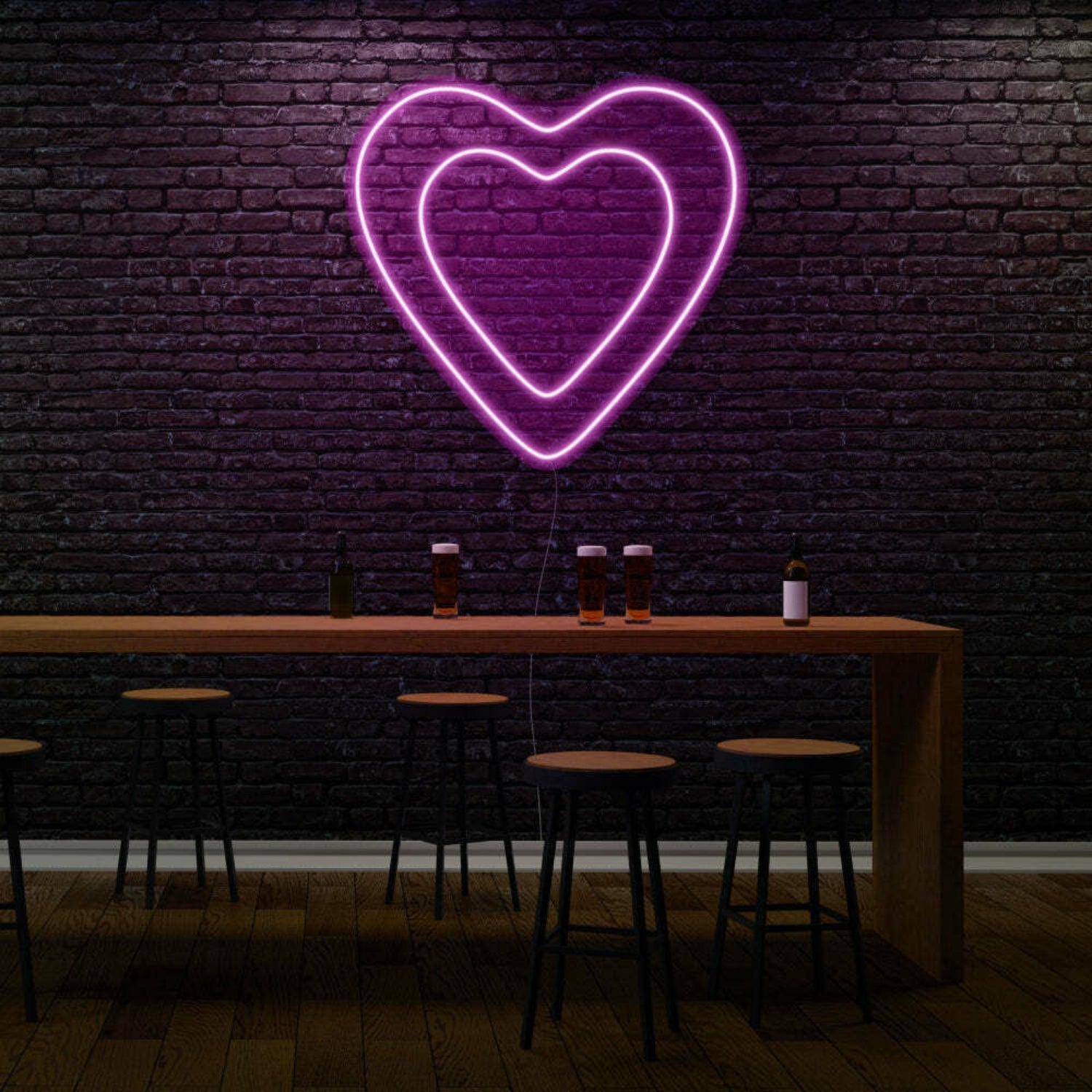 Heart In Heart Led Light Sign | Shineneon