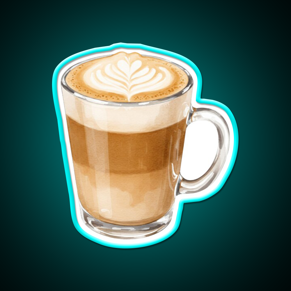 Heart Latte Watercolor Cafe Led Neon Sign Espresso Bar Art Rgb Color