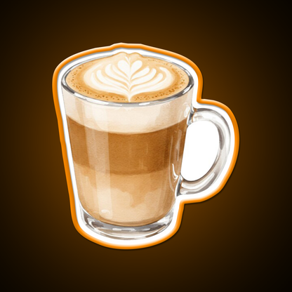 Heart Latte Watercolor Cafe Led Neon Sign Espresso Bar Art Rgb Color