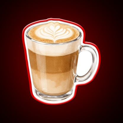 Heart Latte Watercolor Cafe Led Neon Sign Espresso Bar Art Rgb Color