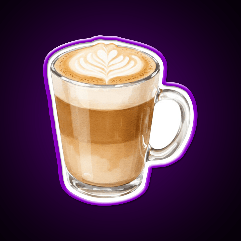 Heart Latte Watercolor Cafe Led Neon Sign Espresso Bar Art Rgb Color - Shineneon