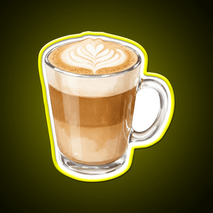 Heart Latte Watercolor Cafe Led Neon Sign Espresso Bar Art Rgb Color - Shineneon