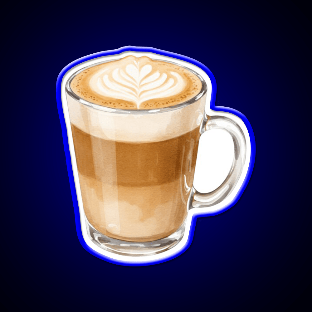 Heart Latte Watercolor Cafe Led Neon Sign Espresso Bar Art Rgb Color - Shineneon