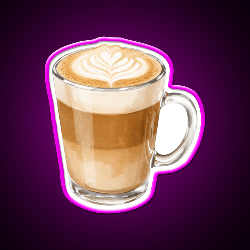 Heart Latte Watercolor Cafe Led Neon Sign Espresso Bar Art Rgb Color - Shineneon