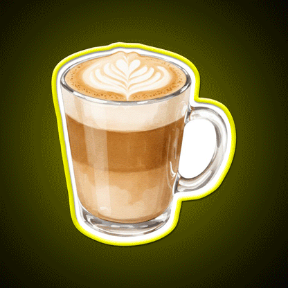 Heart Latte Watercolor Cafe Led Neon Sign Espresso Bar Art Rgb Color