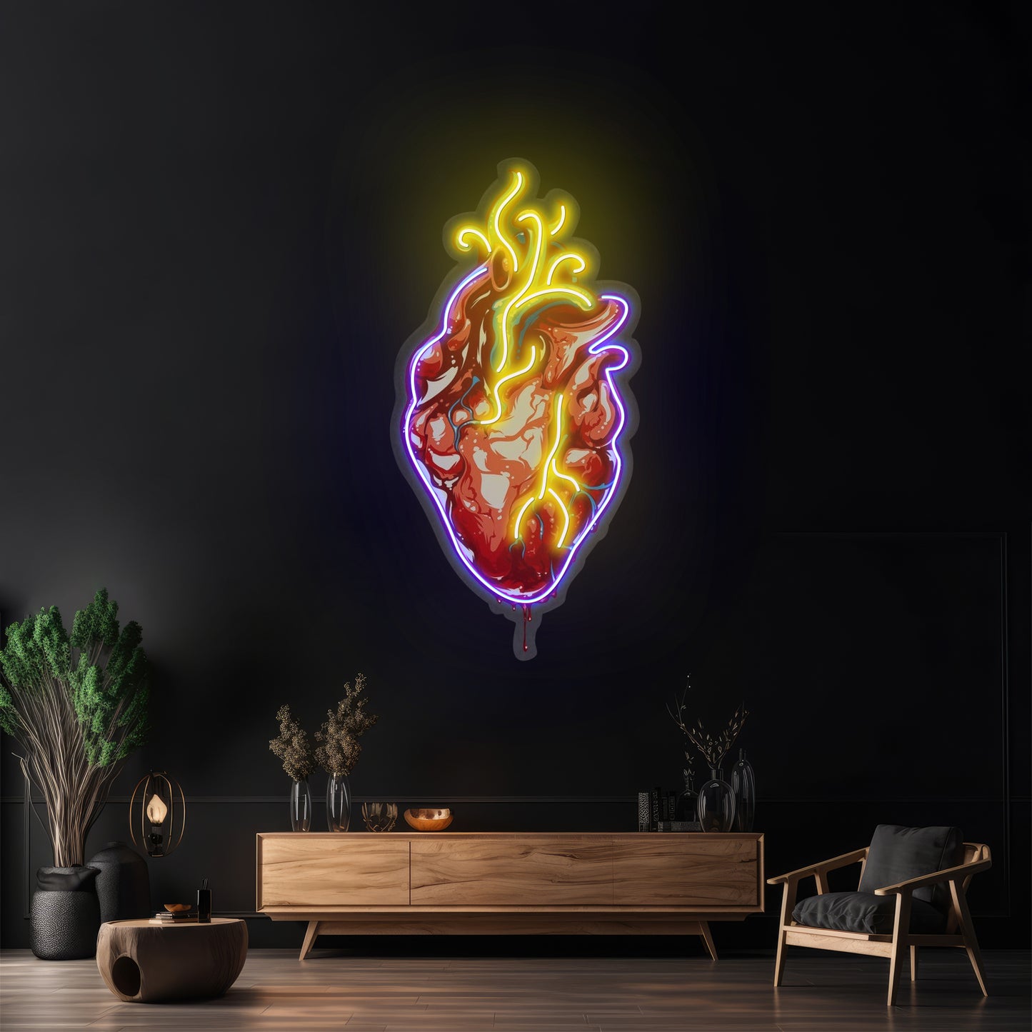 Heart Led Neon Artwork For Sale