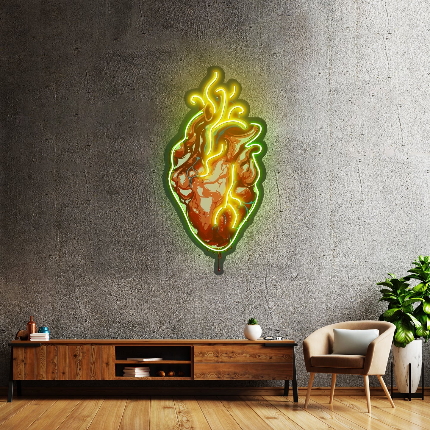 Heart Led Neon Artwork For Sale