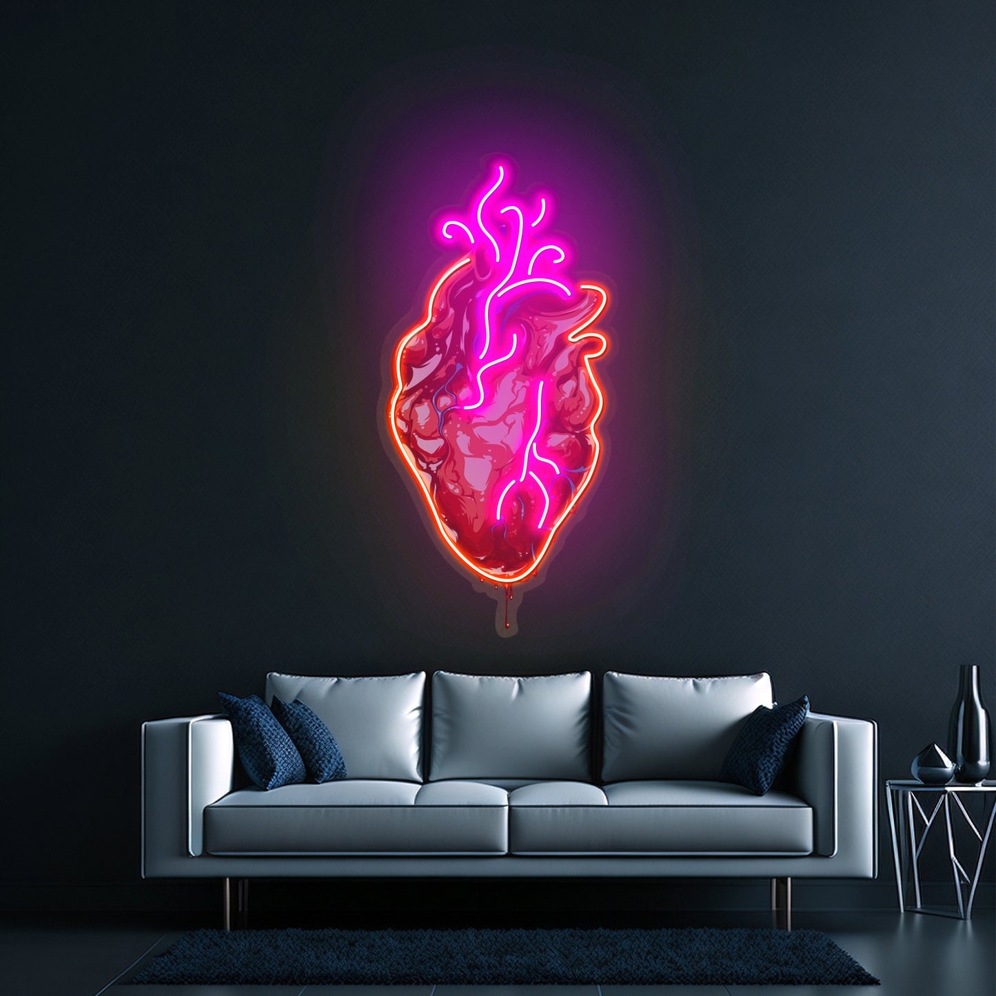 Heart Led Neon Artwork For Sale