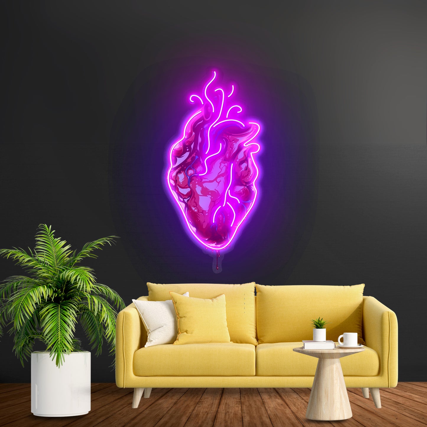 Heart Led Neon Artwork For Sale