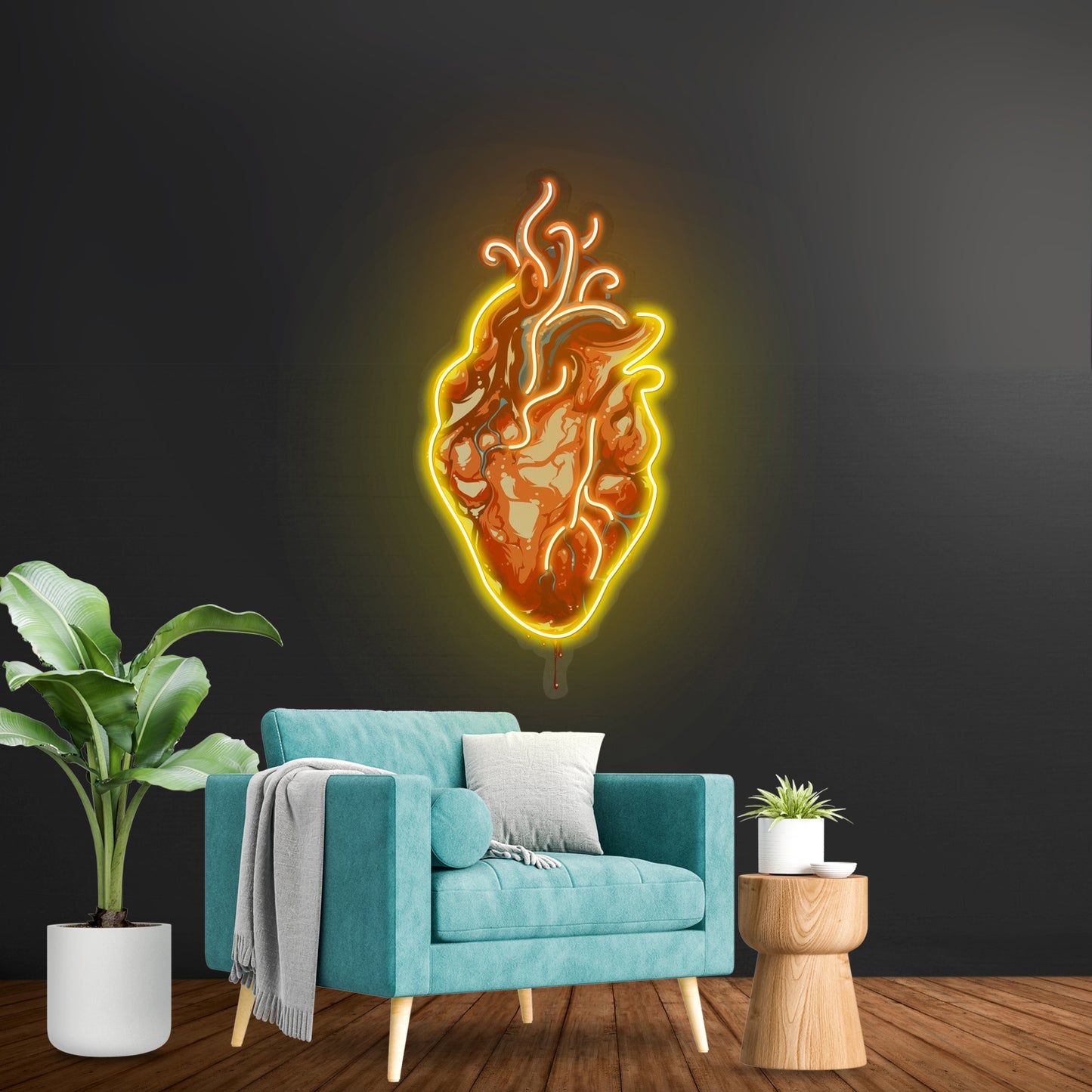 Heart Led Neon Artwork For Sale