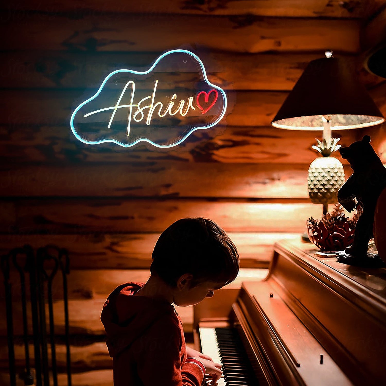 Heart Led Neon Sign With Your Kids Name | Shineneon