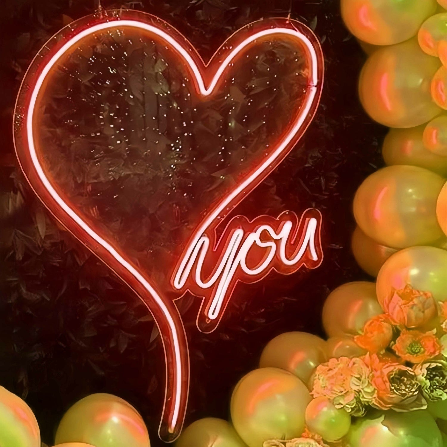 Heart Love You Wedding Neon Sign Romantic Room Decor | Shineneon