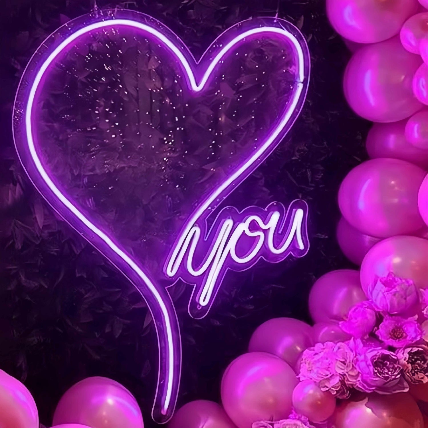 Heart Love You Wedding Neon Sign Romantic Room Decor | Shineneon