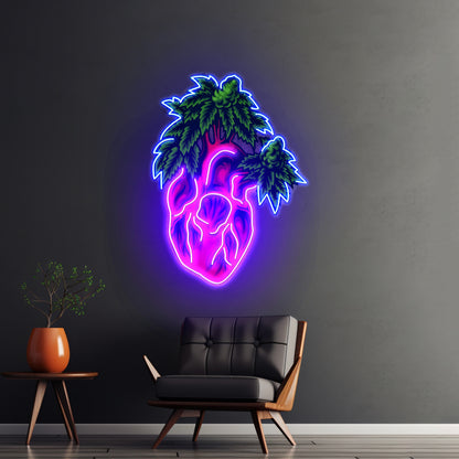 Heart Marijuana Led Neon Sign Light Custom Led Signs