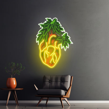 Heart Marijuana Led Neon Sign Light Custom Led Signs