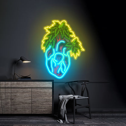 Heart Marijuana Led Neon Sign Light Custom Led Signs