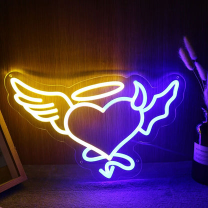 Heart Of Angels And Devils Led Neon Sign | Shineneon