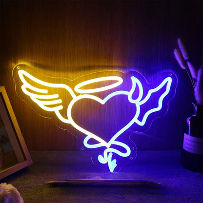 Heart Of Angels And Devils Led Neon Sign | Shineneon
