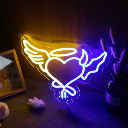 Heart Of Angels And Devils Led Neon Sign | Shineneon