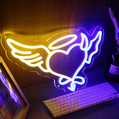 Heart Of Angels And Devils Led Neon Sign | Shineneon