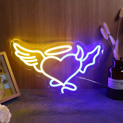 Heart Of Angels And Devils Led Neon Sign | Shineneon