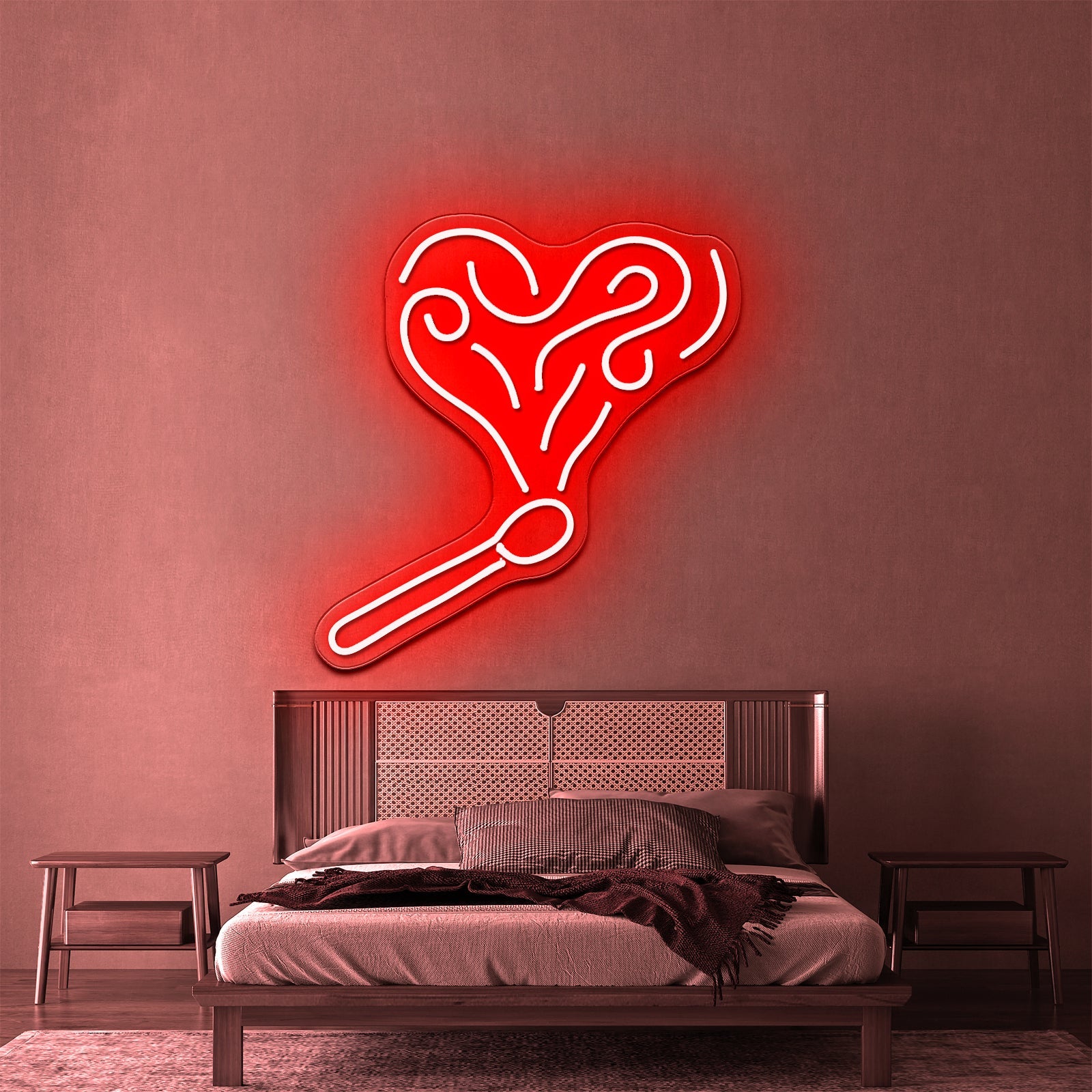 Heart Shaped Cigarettes Neon Sign Wall Art Led Signs - Shineneon