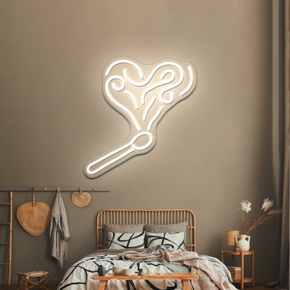 Heart Shaped Cigarettes Neon Sign Wall Art Led Signs - Shineneon