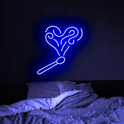 Heart-Shaped Cigarettes Neon Sign Wall Art Led Signs