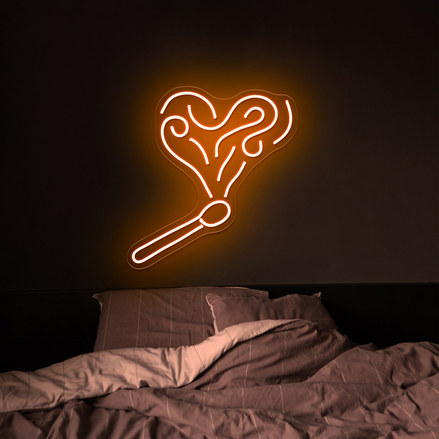 Heart-Shaped Cigarettes Neon Sign Wall Art Led Signs