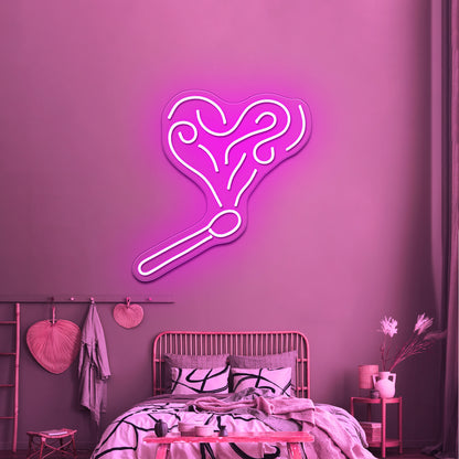 Heart-Shaped Cigarettes Neon Sign Wall Art Led Signs