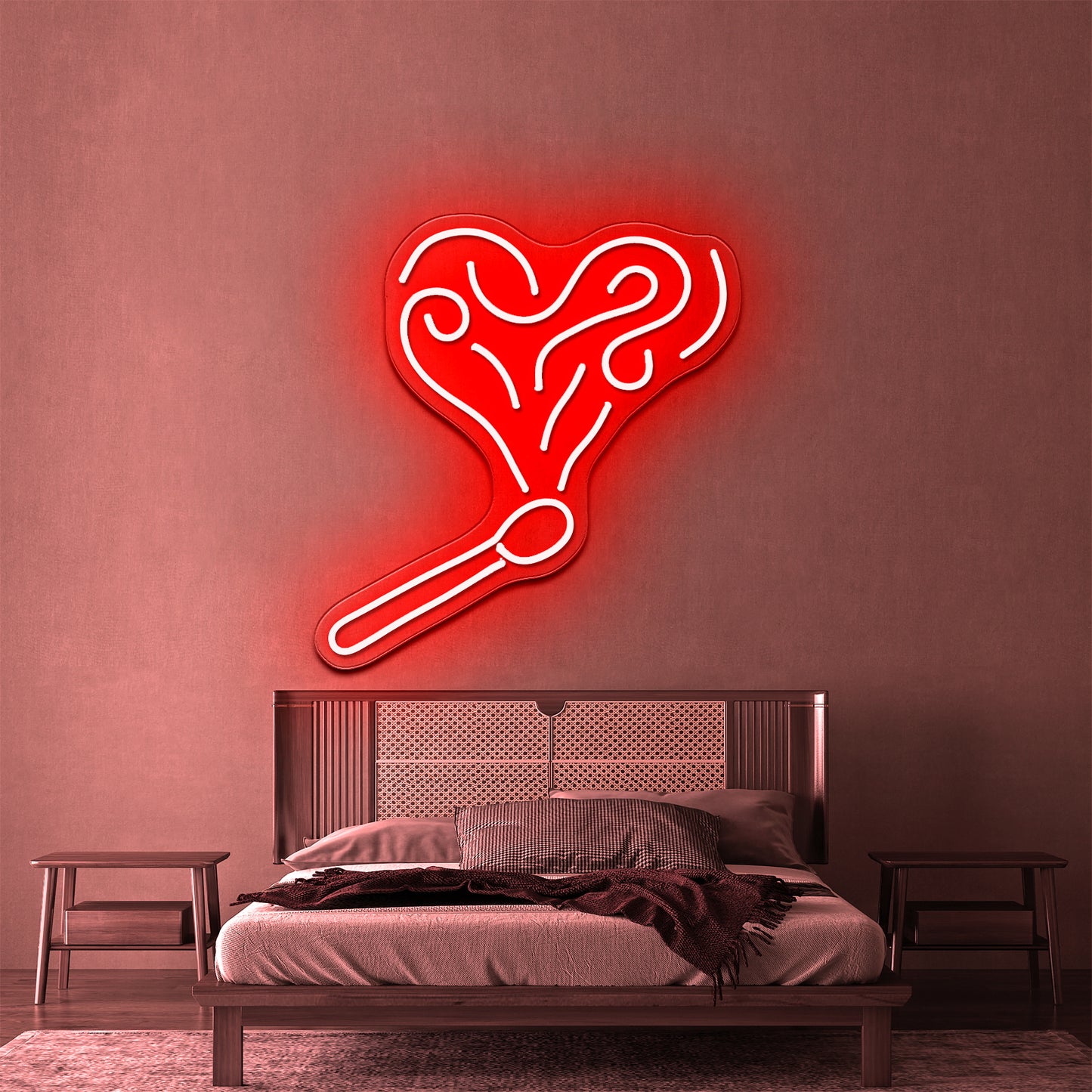 Heart-Shaped Cigarettes Neon Sign Wall Art Led Signs