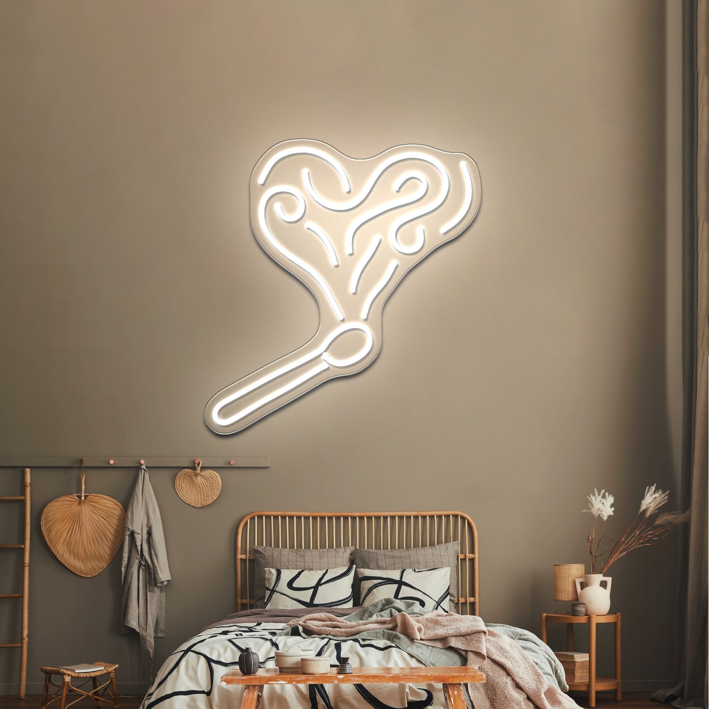 Heart-Shaped Cigarettes Neon Sign Wall Art Led Signs