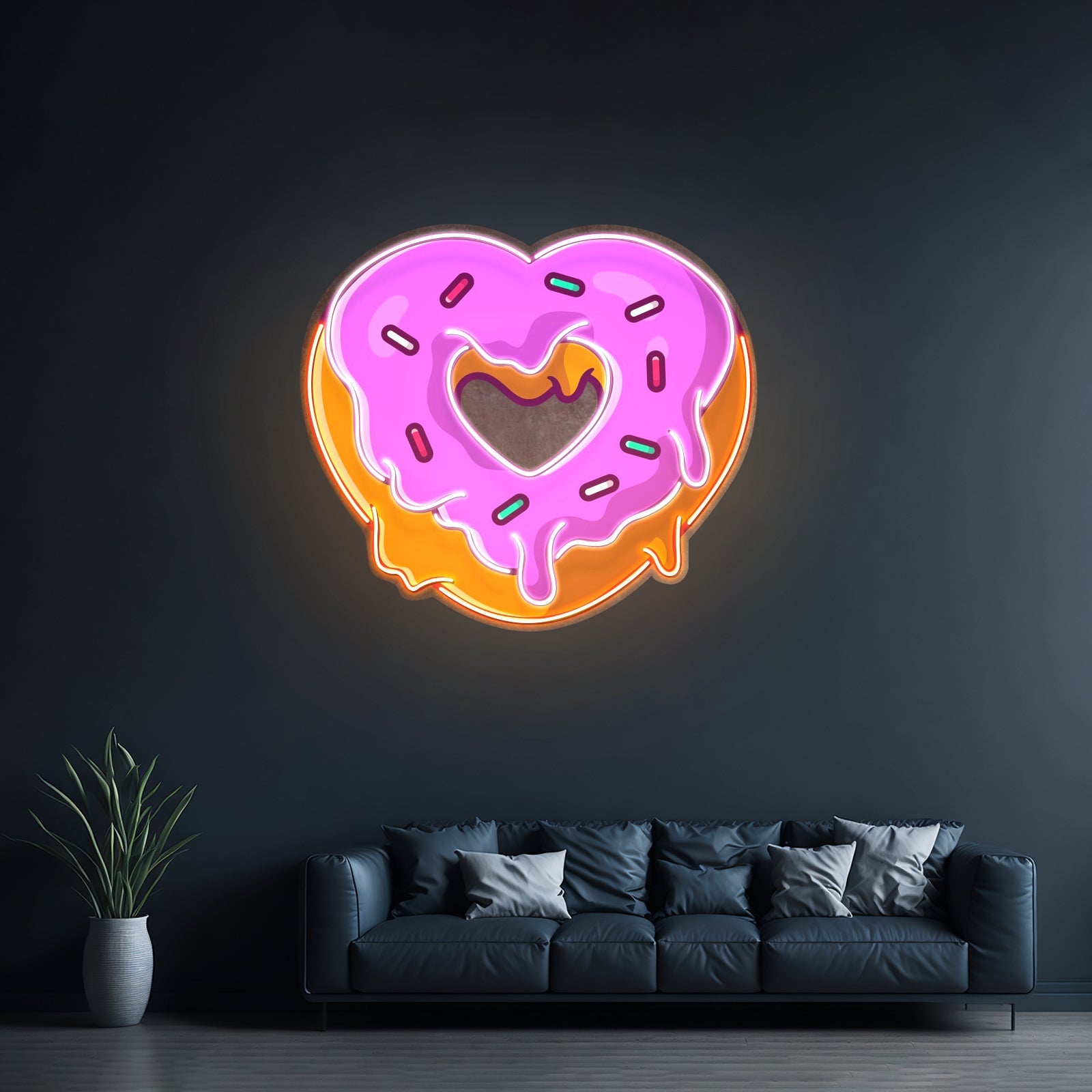 Heart Shaped Donut Led Neon Sign Light Custom Led Signs - Shineneon
