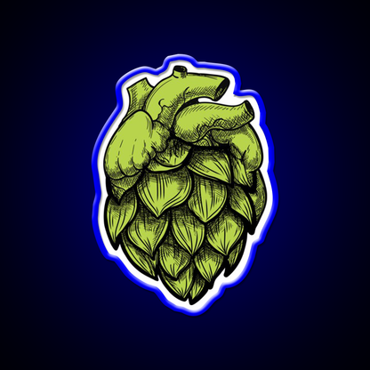 Heart Shaped Hops Green Beer Bar Decor Led Neon Sign Rgb Color - LED neon sign view 5