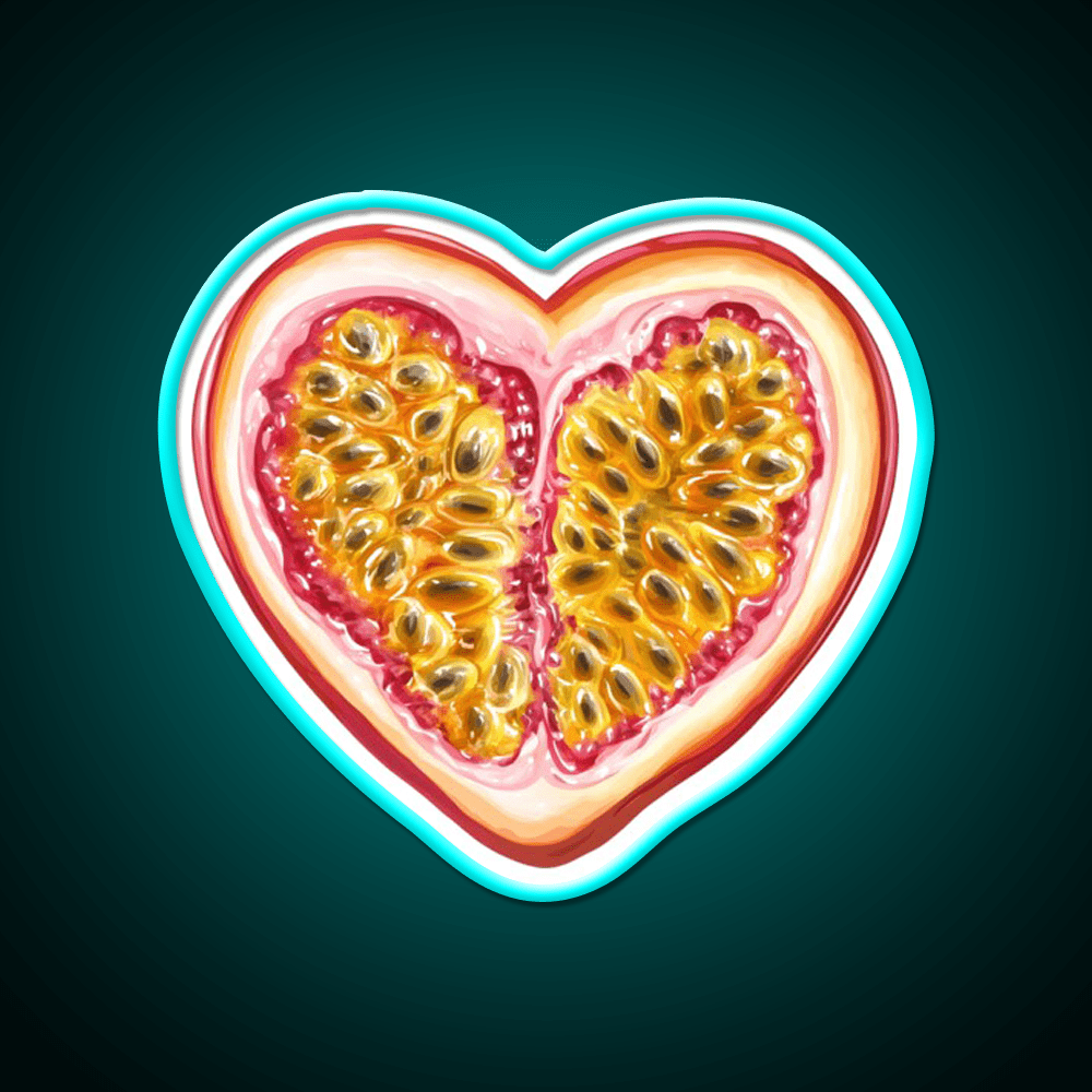 Heart Shaped Passion Fruit Snack Food Led Neon Sign Rgb Color - Shineneon