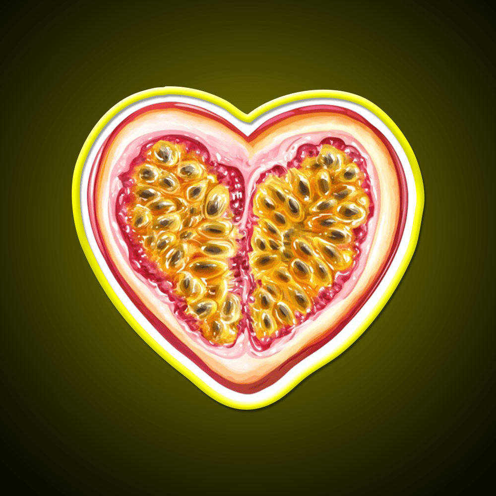 Heart Shaped Passion Fruit Snack Food Led Neon Sign Rgb Color - Shineneon