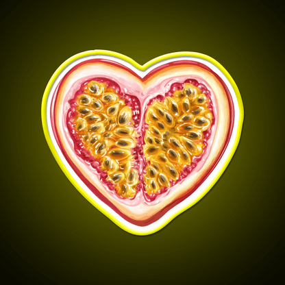 Heart Shaped Passion Fruit Snack Food Led Neon Sign Rgb Color - Shineneon