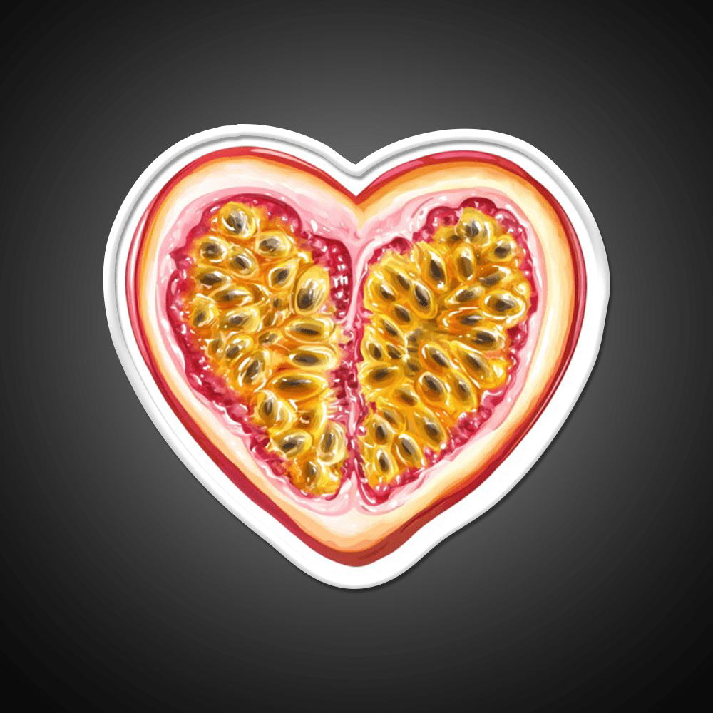 Heart Shaped Passion Fruit Snack Food Led Neon Sign Rgb Color - Shineneon