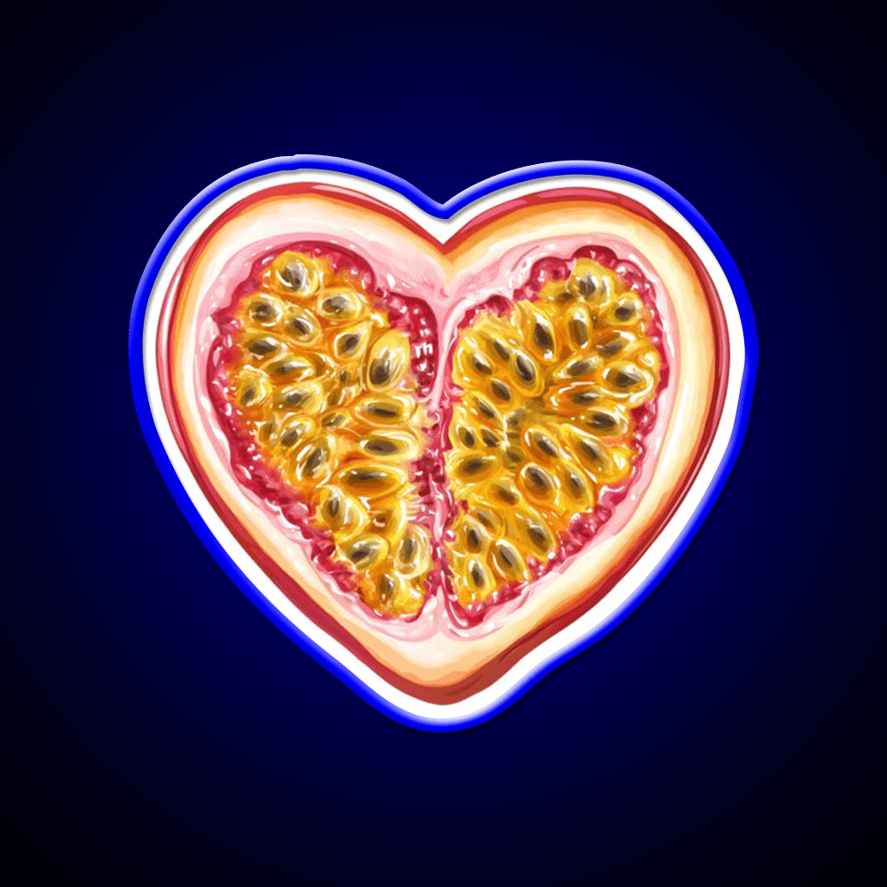 Heart Shaped Passion Fruit Snack Food Led Neon Sign Rgb Color - Shineneon