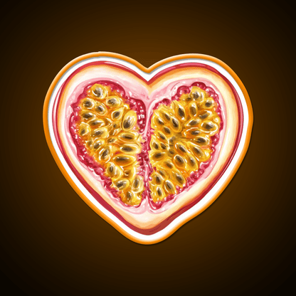 Heart Shaped Passion Fruit Snack Food Led Neon Sign Rgb Color - Shineneon