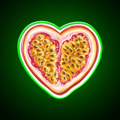 Heart Shaped Passion Fruit Snack Food Led Neon Sign Rgb Color - Shineneon