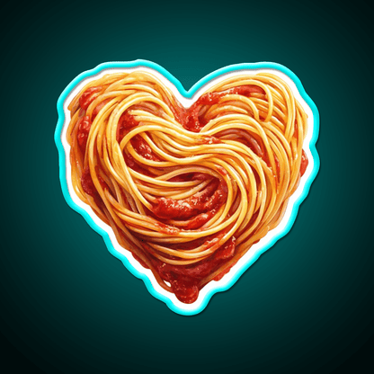 Heart Shaped Spaghetti Marinara Snack Food Led Neon Sign Rgb Color - Shineneon